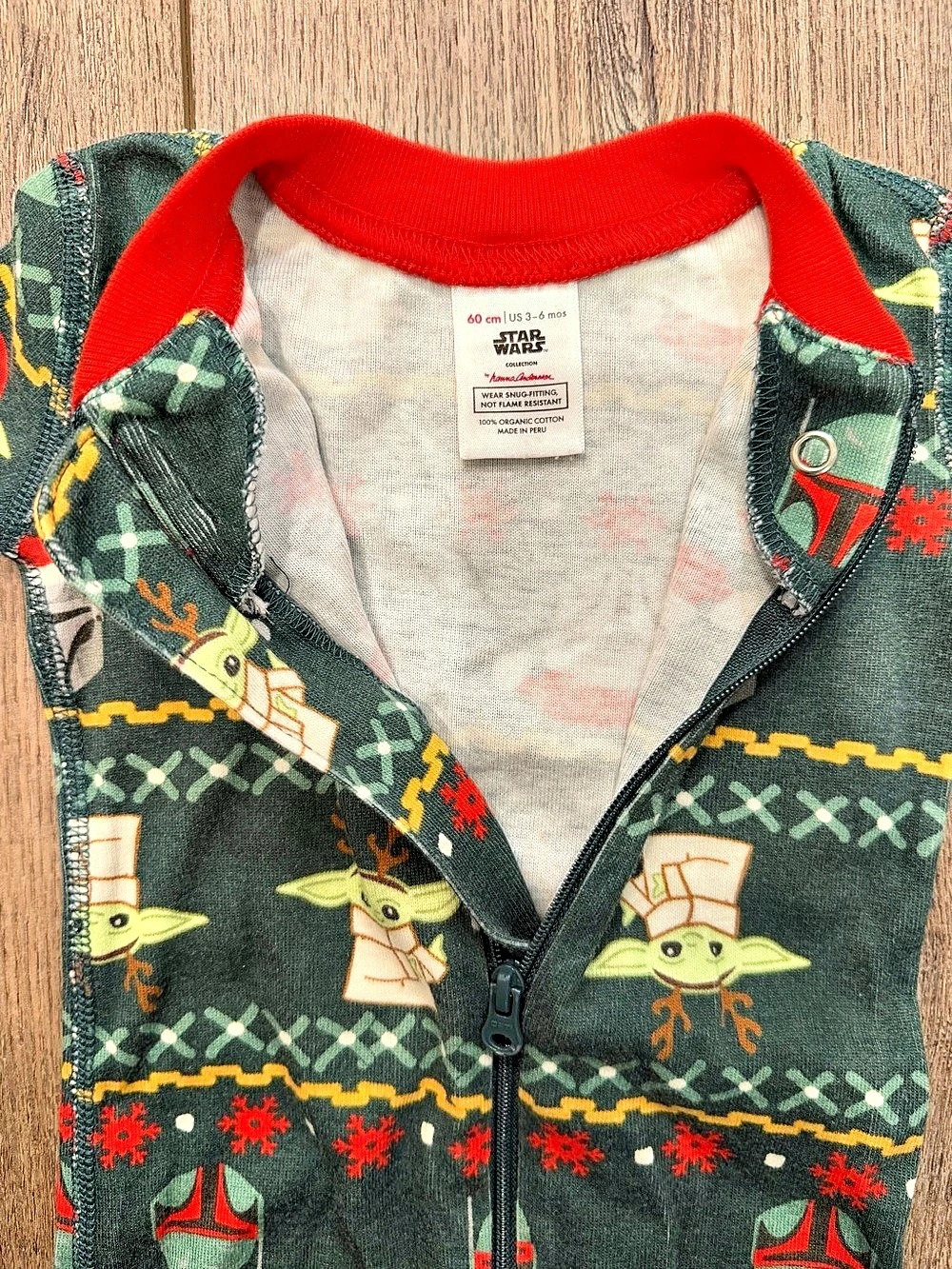 Hanna Andersson Star Wars Christmas Footie Pajama 3-6M - sibling set available - Picture 3 of 7